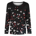 thumbnail image 7 of Perfectbot Women's Long Sleeve Crew Neck T-Shirt Floral Print Casual Comfortable Daily Top Tee, 7 of 7