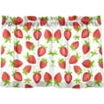 thumbnail image 2 of Fruits Strawberry Kitchen Curtains Cafe Curtains Washable Short Curtains for Small Window Bathroom Farmhouse Kitchen Basement Half Window Curtain, 27 x 24 inch Length, 2 Panels, 2 of 6