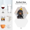 thumbnail image 6 of Yiaed Dachshund Sitting in Bathtub Print Leather Coasters for Drinks - Cup Coasters Coffee Table Kitchen Table Bar, Home & Office Gifts Handmade Drink Coasters-Hexagon, 6 of 6
