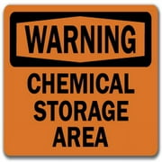 SignMission 10 x 14 in. Warning Sign for Chemical Storage Area - OSHA Safety