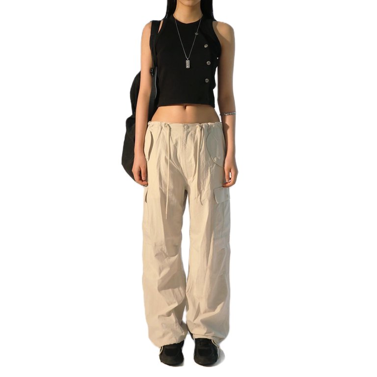 Cargo Pants for Women Casual Outdoor Hollow Elastic High Waisted Baggy  Jogger Workout Pants with Pockets
