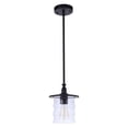 thumbnail image 3 of Craftmade ZA3611-MN Canon Outdoor Clear Glass Pendant, 1-Light 60 Watt, 10"H x 8"W, Midnight, 3 of 7