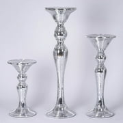 BalsaCircle Silver 36" Mirror Mosaic Wedding Floor Vase Pedestal Party Catering Decorations