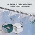 thumbnail image 6 of Mermaid Shower Curtain, Summer Beach Surfboard Seagull Mermaid Theme Waterproof Fabric Bathroom Curtains, Green and Yellow Beach Bathroom Shower Curtain with 12PCS Hooks, 70X70IN, 6 of 6