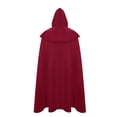 thumbnail image 5 of Adult Hooded Cloak Medieval Cape Ranger Elven Costume for Men Women Halloween Cosplay Gothic Wicca Robe Wizard Sorcerer Knight Larp Dress Up Full Length, 5 of 5