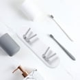 thumbnail image 4 of fastboy Toothbrush Holder Bathroom Hook Rack Wall Mounted Storage Shelf Hanging Brush Stand, 2 Hook, White, 4 of 8