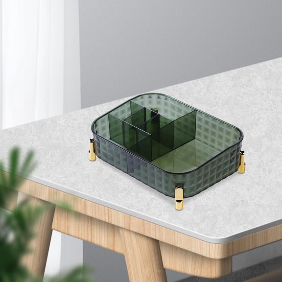 Cosmetics Storage Box Organizer Desktop Finishing Dresser Shelf for Nail Brushes Green