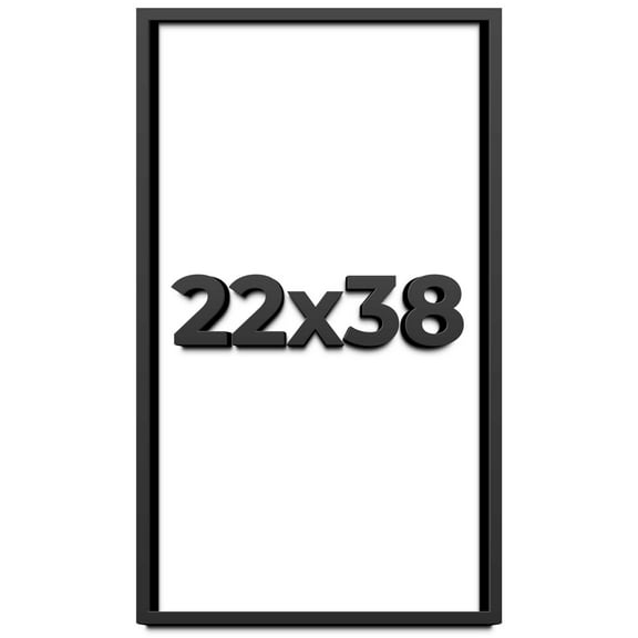 22x38 Shadow Box Frame Black | 1 inches Deep Real Wood Contemporary Shadowbox Display Frame | UV