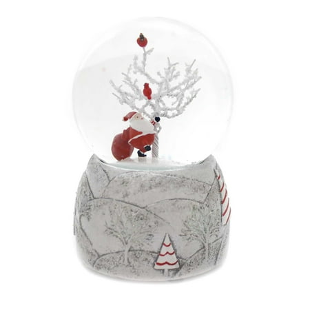 Jolly Old Santa - Christmas SANTA WITH TREE GLITTERDOME Glass Jolly Old St Nick 131119