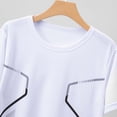 thumbnail image 5 of Gyexs Boys Sport Tracksuit Set for Ages 12-16 Breathable Quick Drying Athletic Shirt & Shorts with Stripes for Running, Basketball White, 13-14 Years, 5 of 7