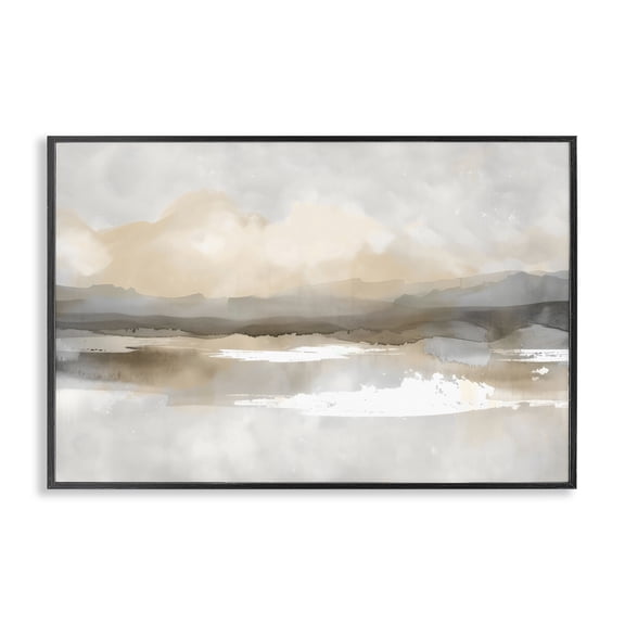 Stupell Industries Contemporary Subtle Watercolor Mountains Black Framed Giclee Art, 18 x 12, by Creative Studio