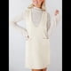 thumbnail image 4 of Vestido Corto de Punto Liso Sin Mangas con Cuello en V y Bolsillos para Mujer Albaricoque L, 4 of 10