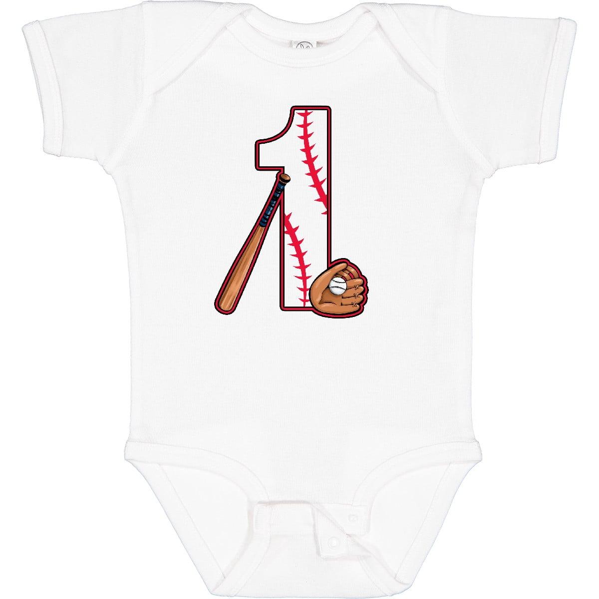 Inktastic Baseball First Birthday One Year Old Boys or Girls Baby Bodysuit