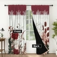 thumbnail image 2 of Lfeey Vintage Rose Floral Print Blackout Curtains, Light Blocking Polyester Curtains for Living Room Bedroom, Soft, Rod Pocket Design, 63 Inch Length, 2 Panels, 2 of 6