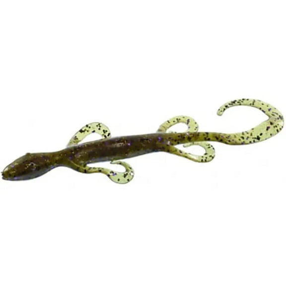 Zoom 002-249 Green Pumpkin Purple Gold Lizard 6" Soft Fishing Lure (9 Pack)