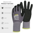 thumbnail image 6 of LOCCEF Work Gloves MicroFoam Nitrile Coated-6 Pairs,Seamless Knit Nylon Gloves,Gray Work gloves, 6 of 7