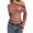 Orange-Red, variant on Striped Shirts Off the Shoulder Color Block Long Sleeve Bodycon Pullover Trendy Streetwear Shirts Khaki L