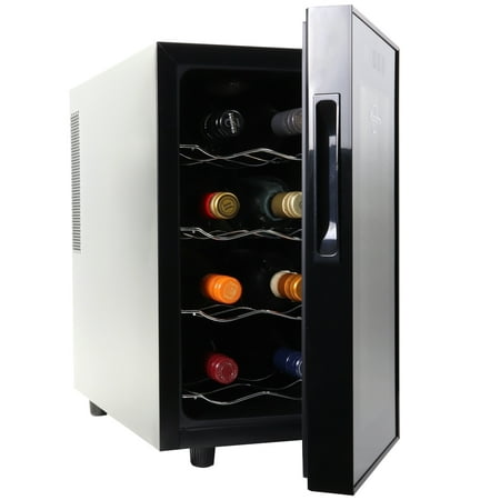 Koolatron Series 8 Bottle Wine Cooler  Black  Thermoelectric Wine Fridge  0.8 cu. ft. (23L)  Freestanding Wine Cellar  Red  White and Sparkling Wine Storage for Small Kitchen  Apartment  Condo  RV
