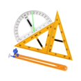 thumbnail image 3 of xinxixnxx 4Pcs Large Math Geometry Rulers White Black Board Compass Chalkboard Teachers Drawings Drafting Ruler White Board, 3 of 9