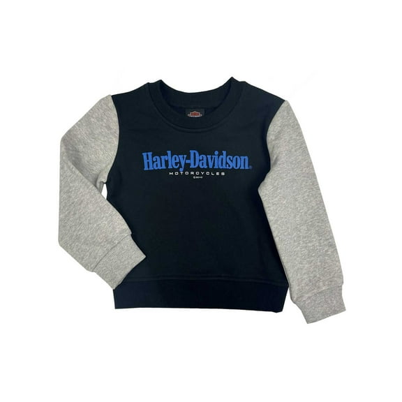 Harley-Davidson Little Girls' Fleece Crew Toddler Pullover Hoodie (4/5T), Harley Davidson