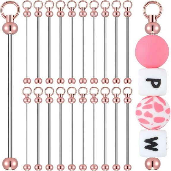 20 PCS Beaded Key Chains Blank Bulk Key Chains for Jewelry Making Keychain Strip Accessories for DIY Projects B