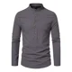 thumbnail image 1 of Camisa Slim Fit Rayas Cuello Mao Hombre Casual Casey Kevin, 1 of 8