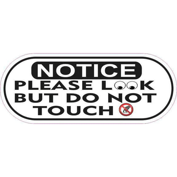 5in x 2in Oblong Please Look But Do Not Touch Sticker