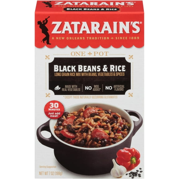 Zatarain's Black Beans & Rice Rice Dinner Mix, 7 Oz (Pack of 24)