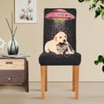 thumbnail image 4 of Yayeee 4 Pack Dining Chair Covers Stretch Parson Chairs Slipcovers Seat Protector, UFO with Hearts Pattern, 4 of 6