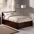thumbnail image 2 of Orlando Full Wood Platform Bed with Footboard and Full Trundle in Walnut, 2 of 12