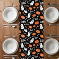 thumbnail image 6 of Black White Halloween Ghost Table Runner - 120 Inch Long, Kitchen Dining Table Runner Dresser Scarves, Orange Pumpkins Fall Farmhouse Decor for Coffee Tables Wedding Party Banquet, 6 of 8
