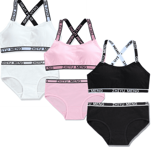 Light Sport Crop Cami Bras Girl Teens Bra Sports Cami Bra Elastic Shoulder Straps Running Bra Solid 10-15 Teen Student