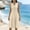 *Beige, variant on ClodeEU Women's Summer Sleeveless V-Neck Dress Button ,Casual Smocked Waist Dress Army Green^,Womens Plus S