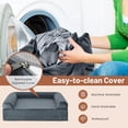 thumbnail image 6 of Pet Products Cooling Gel Memory Foam Dog Bed for Large Dogs w/ Removable Bolsters and Washable Cover, Gray, 6 of 9