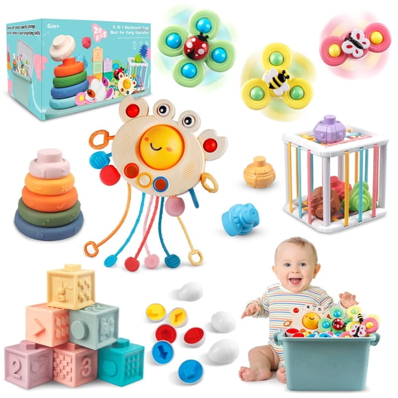 Toy Plunack Montessori 6 en 1 para bebés de 6 a 12 meses con dentición