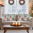 thumbnail image 5 of Outdoor Pillow Covers Waterproof Pillow Cases Protector Snowman Xmas Ball Reindeer Poinsettia Pillowcase Pack of 2 Pine Tree Berry Ombre Teal Throw Cushion Case for Pation Furniture,Couch,16x16 in, 5 of 9