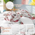thumbnail image 2 of Christmas Xmas Comforter Set California King Size, Elk Ball Snowman Red Berry Poinsettia Soft Bedding Set for Man Woman, 4 Pieces Duvet Cover Set with Fitted Sheet, 2 Pillowcases, 2 of 9