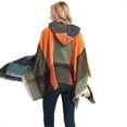 thumbnail image 4 of Women's Plaid Hooded Cape Shawl Blanket Poncho Hoodie Cape Shawl with Tassels, 4 of 6