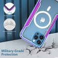 thumbnail image 4 of Allytechgroup iPhone 16 Pro Clear Case Mangetic, Wireless Charging Military Grade Shockproof Bumper Anti-Scratch Anti-Yellow Hard Shell Magsafe Compatible Case for Apple iPhone 16 Pro, Rainbow, 4 of 7