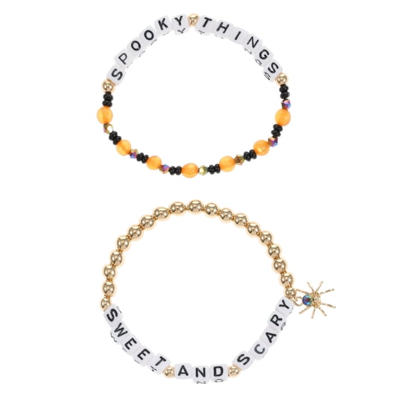 Way to Celebrate "Sweet and Scary" Halloween Beaded Stretch Bracelet Set, 2 Pieces