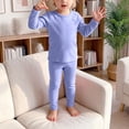 thumbnail image 2 of NIEWTR Baby Girl Toddler Kids 2 Piece Set Long Sleeve T-Shirt and Pants Fall Winter Pajamas Loungewear Soft Breathable Stretchy Waistband for 0-6 Years Children's Gift(A-Light Blue,3-4 Years), 2 of 5