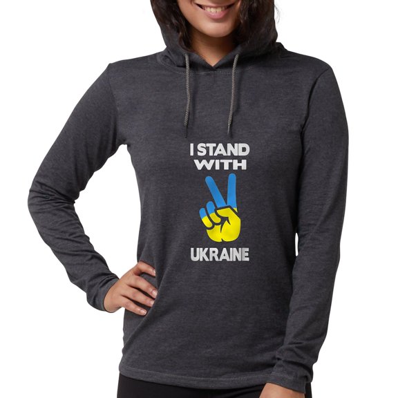 CafePress - Support Ukraine I Stand With U Long Sleeve T Shirt - Womens Hooded Shirt