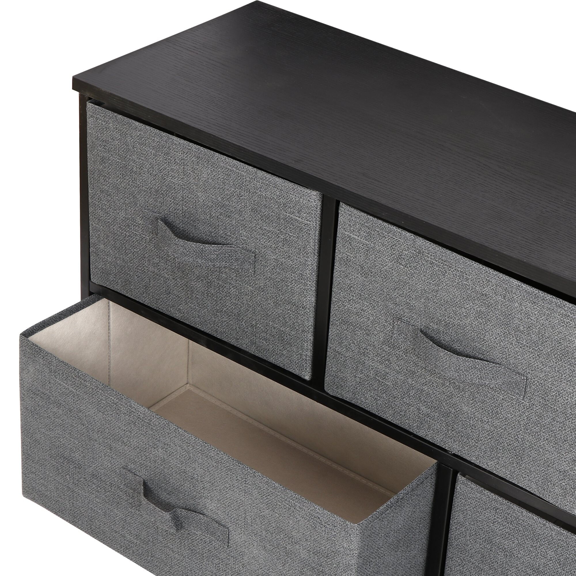 SuperDeal Simple 5 Drawers Dresser Chest of Drawers MDF Gray