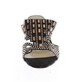 thumbnail image 3 of Women's Crystal Rhinestone Peacock Patterned Platform Wedge Party Dress Sandals Slipper-Black-9, 3 of 3