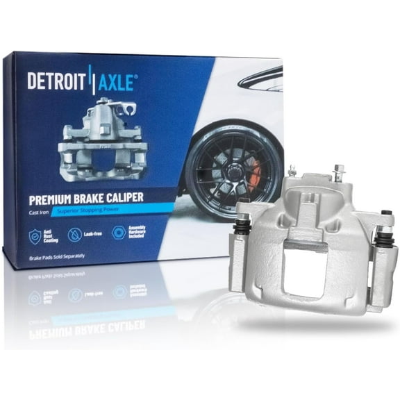 Detroit Axle - Front Left Brake Caliper for 2013-2017 Jeep Wrangler 2018 Wrangler JK Disc Brake Caliper with Bracket Replacement Driver Side Assembly