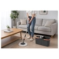 thumbnail image 4 of Spin Mop Bucket System with Wringer, Stainless Steel Telescopic Handle, Dual-Chamber Bucket, 2 Reusable Microfiber Mop Heads, Gray, 4 of 5