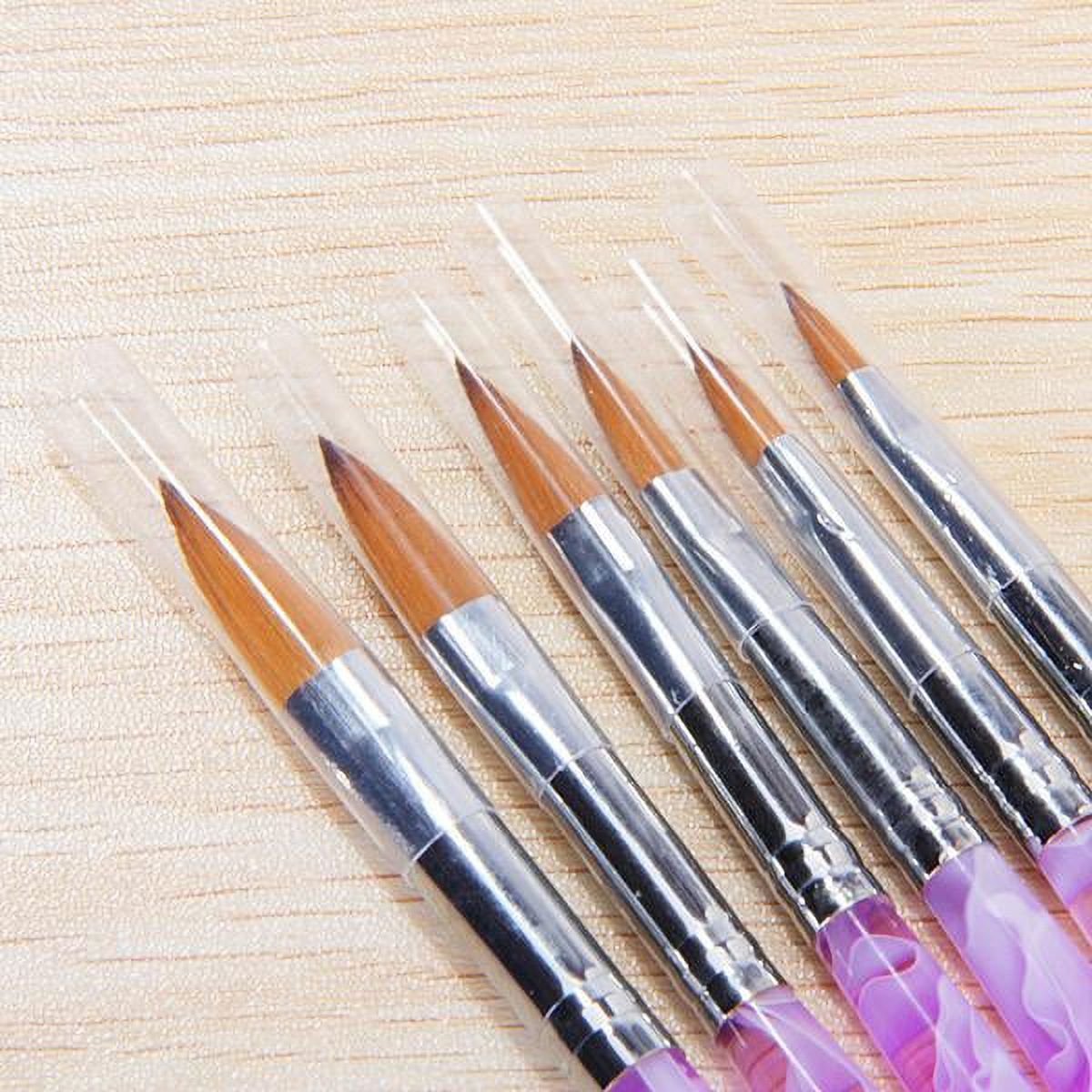 Set Of S Assorted Sizes Acrylic Nail Art Brush Manicure Equipment Beauty Supplies Cosmetic Tool Light Lavender - image 2 of 7