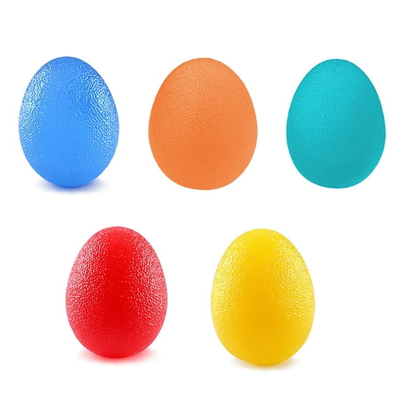 YAHHU 5‑Pack Egg‑Shaped Silicone Grip Balls – 5 Resistance Levels, Hand & Finger Strength Trainer, Stress Relief, Easy Exercise