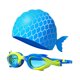 thumbnail image 2 of Gafas de natación para niños con gorro para actividades marinas, ajuste ajustable para niños y niñas. Azul Amarillo, 2 of 8