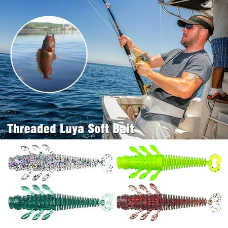 Ettsollp 8Pcs/Set 6CM/2.15G Soft Shrimp Lure Realistic Bionic Colorful Scorpion Shrimp Floating Artificial Shrimp Bait Freshwater Saltwater Snakehead Bass Fishing Accessories